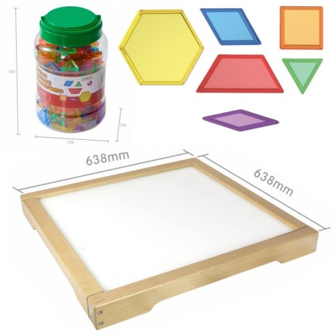 Masterkidz MASTERKIDZ Panel Skrzynia LED Sensoryczna + Klocki Montessori Mozaika 140 el.