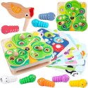 Tooky Toy TOOKY TOY Drewniana Gra Zręcznościowa 2w1 Wyciągnij Robaczki dla Dzieci