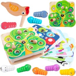 Tooky Toy TOOKY TOY Drewniana Gra Zręcznościowa 2w1 Wyciągnij Robaczki dla Dzieci