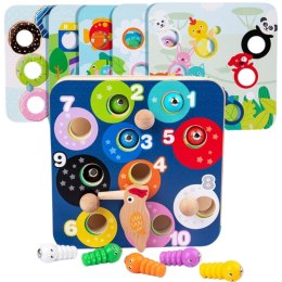Tooky Toy TOOKY TOY Drewniana Gra Zręcznościowa 2w1 Wyciągnij Robaczki dla Dzieci