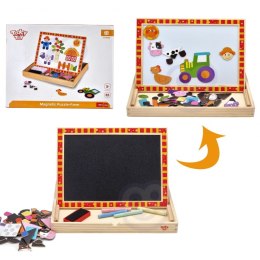 Tooky Toy TOOKY TOY Drewniana Tablica Dwustronna Puzzle Układanka Magnetyczna Farma