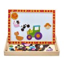 Tooky Toy TOOKY TOY Drewniana Tablica Dwustronna Puzzle Układanka Magnetyczna Farma