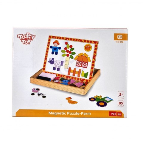 Tooky Toy TOOKY TOY Drewniana Tablica Dwustronna Puzzle Układanka Magnetyczna Farma Tooky Toy TOOKY TOY Drewniana Tablica Dwustronna Puzzle Układanka Magnetyczna Farma