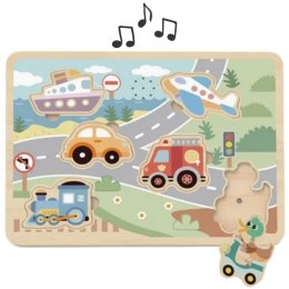 Tooky Toy TOOKY TOY Drewniane Interaktywne Puzzle Pojazdy
