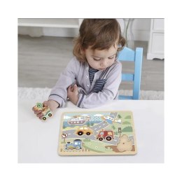 Tooky Toy TOOKY TOY Drewniane Interaktywne Puzzle Pojazdy