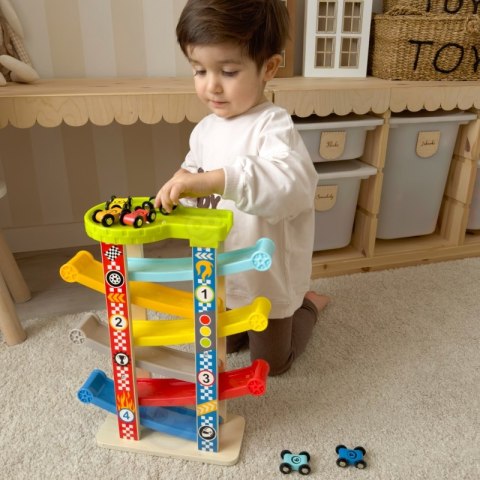 Tooky Toy TOOKY TOY Kolorowa Zjeżdżalnia Tor Dla Samochodów Tooky Toy TOOKY TOY Kolorowa Zjeżdżalnia Tor Dla Samochodów