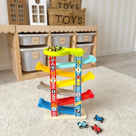 Tooky Toy TOOKY TOY Kolorowa Zjeżdżalnia Tor Dla Samochodów Tooky Toy TOOKY TOY Kolorowa Zjeżdżalnia Tor Dla Samochodów