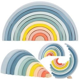 Tooky Toy TOOKY TOY Pastelowa Układanka Drewniane Klocki Montessori Tęcza