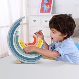 Tooky Toy TOOKY TOY Pastelowa Układanka Drewniane Klocki Montessori Tęcza