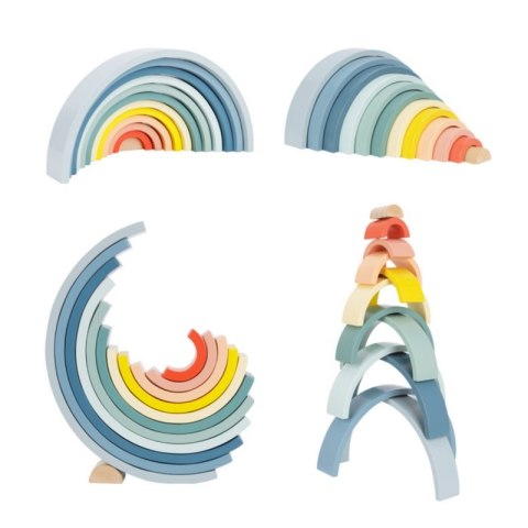 Tooky Toy TOOKY TOY Pastelowa Układanka Drewniane Klocki Montessori Tęcza Tooky Toy TOOKY TOY Pastelowa Układanka Drewniane Klocki Montessori Tęcza