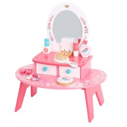 Tooky Toy TOOKY TOY Różowa Toaletka Drewniana Do Makijażu z Lustrem