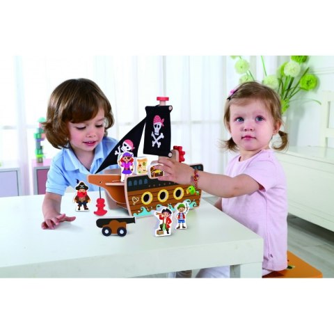 Tooky Toy TOOKY TOY Statek Piracki Drewniany Figurki Zestaw Tooky Toy TOOKY TOY Statek Piracki Drewniany Figurki Zestaw