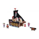 Tooky Toy TOOKY TOY Statek Piracki Drewniany Figurki Zestaw