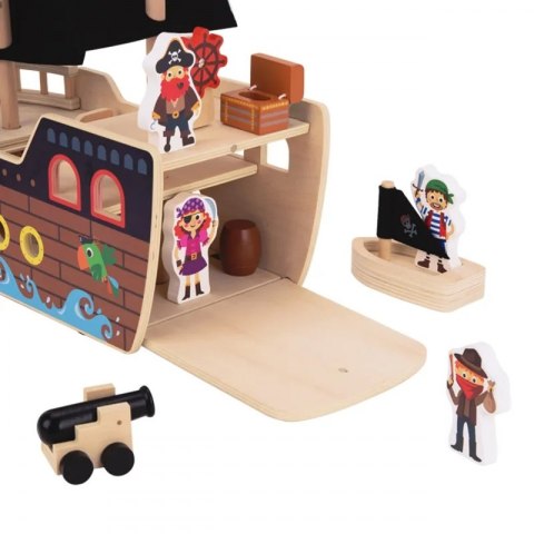 Tooky Toy TOOKY TOY Statek Piracki Drewniany Figurki Zestaw Tooky Toy TOOKY TOY Statek Piracki Drewniany Figurki Zestaw