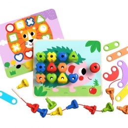 Tooky Toy TOOKY TOY Wielofunkcyjna Tablica Zestaw Kolorowych Śrubek Nauka Kształtów