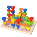 Tooky Toy TOOKY TOY Wielofunkcyjna Tablica Zestaw Kolorowych Śrubek Nauka Kształtów