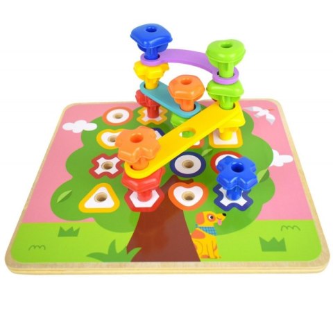 Tooky Toy TOOKY TOY Wielofunkcyjna Tablica Zestaw Kolorowych Śrubek Nauka Kształtów Tooky Toy TOOKY TOY Wielofunkcyjna Tablica Zestaw Kolorowych Śrubek Nauka Kształtów