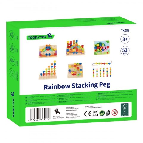 Tooky Toy TOOKY TOY Wielofunkcyjna Tablica Zestaw Kolorowych Śrubek Nauka Kształtów Tooky Toy TOOKY TOY Wielofunkcyjna Tablica Zestaw Kolorowych Śrubek Nauka Kształtów