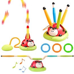 Woopie WOOPIE Gra Zręcznościowa 3w1 Wyrzutnia Rakiet Skakanka Rzut do Celu Biedronka