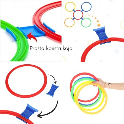Woopie WOOPIE Gra w Klasy Zestaw do Skakania Pierścienie Obręcze 10 szt