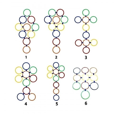 Woopie WOOPIE Gra w Klasy Zestaw do Skakania Pierścienie Obręcze 10 szt