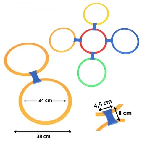 Woopie WOOPIE Gra w Klasy Zestaw do Skakania Pierścienie Obręcze 10 szt