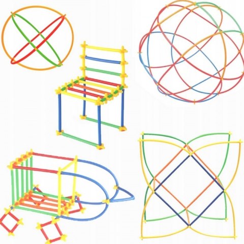 Woopie WOOPIE Klocki Konstrukcyjne Kolorowe Słomki 1200 el.