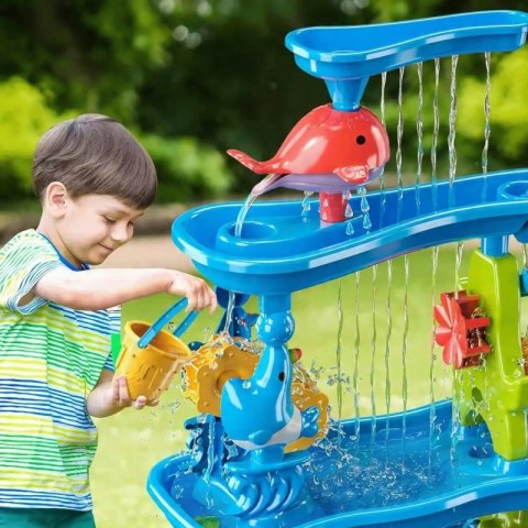 Woopie WOOPIE Ogromny Aquapark Stolik Wodny 6w1 Piaskownica Wodospad Tor Wodny 6-poziomowy Modułowy