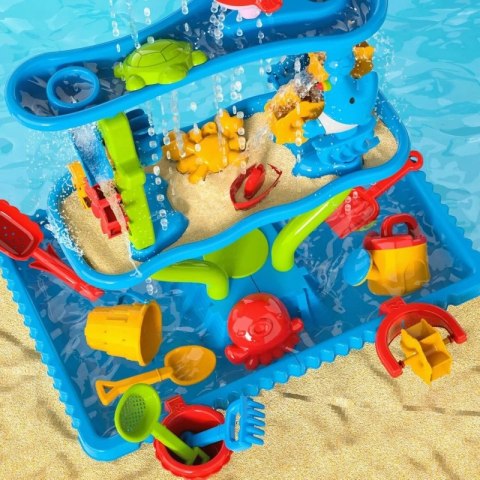 Woopie WOOPIE Ogromny Aquapark Stolik Wodny 6w1 Piaskownica Wodospad Tor Wodny 6-poziomowy Modułowy