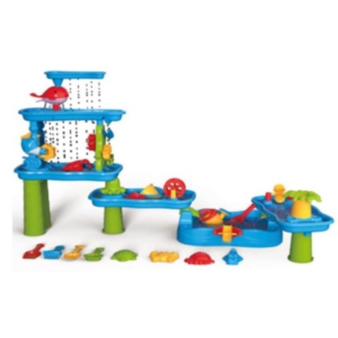 Woopie WOOPIE Ogromny Aquapark Stolik Wodny 6w1 Piaskownica Wodospad Tor Wodny 6-poziomowy Modułowy