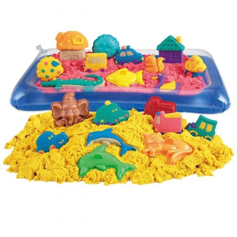 Woopie WOOPIE Piasek Kinetyczny 0,8 kg Zestaw w Koszyku z Foremkami + /