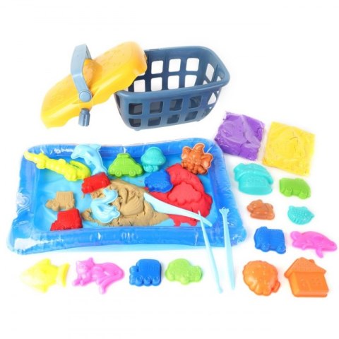 Woopie WOOPIE Piasek Kinetyczny 0,8 kg Zestaw w Koszyku z Foremkami + /