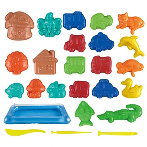 Woopie WOOPIE Piasek Kinetyczny 0,8 kg Zestaw w Koszyku z Foremkami + /