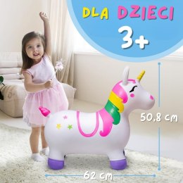 Woopie WOOPIE Skoczek Gumowy do Skakania Jednorożec Biały+ Pompka