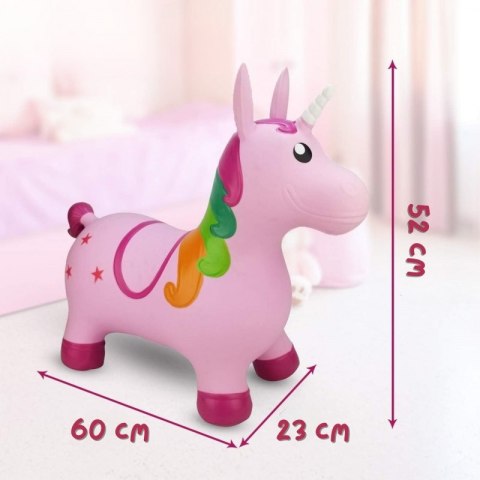 Woopie WOOPIE Skoczek Gumowy do Skakania Jednorożec Różowy + Pompka