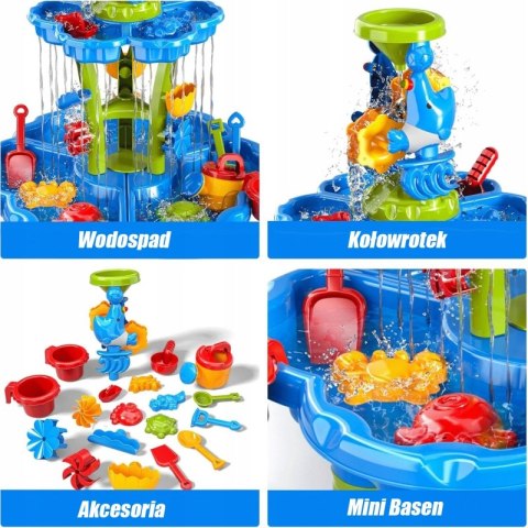 Woopie WOOPIE Stolik Wodny 2w1 Piaskownica Fontanna XXL Aquapark z Delfinem