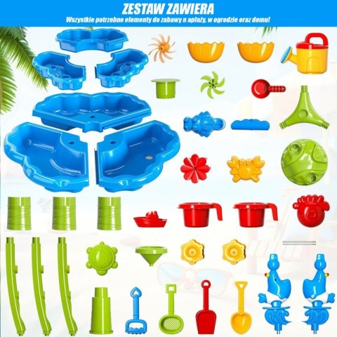 Woopie WOOPIE Stolik Wodny 2w1 Piaskownica Fontanna XXL Aquapark z Delfinem