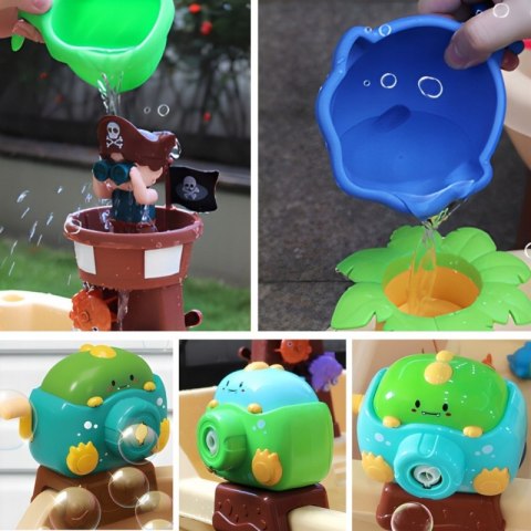 Woopie WOOPIE Stolik Wodny 2w1 Piaskownica Statek Piracki XL z Maszyna do Robienia Baniek Mydlanych