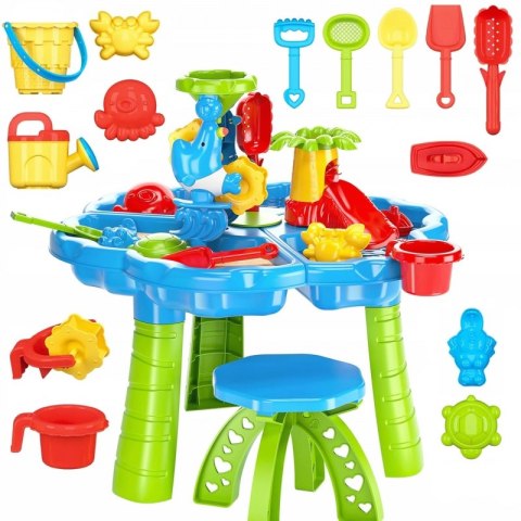 Woopie WOOPIE Stolik Wodny 2w1 Piaskownica z Krzesełkiem Aquapark z Delfinem