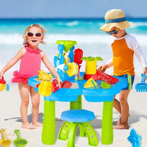 Woopie WOOPIE Stolik Wodny 2w1 Piaskownica z Krzesełkiem Aquapark z Delfinem