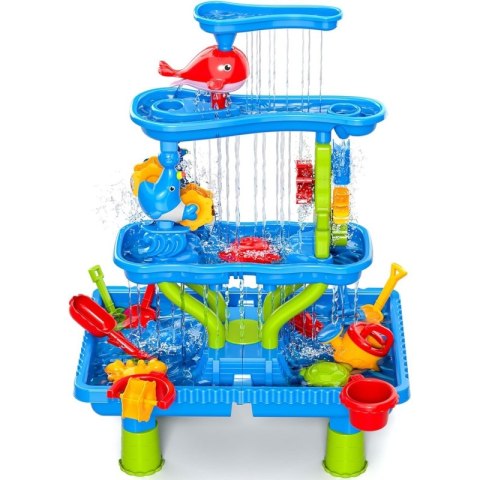 Woopie WOOPIE Stolik Wodny 4w1 Piaskownica Wodospad XL 4-Poziomowy Delfin