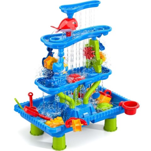 Woopie WOOPIE Stolik Wodny 4w1 Piaskownica Wodospad XL 4-Poziomowy Delfin