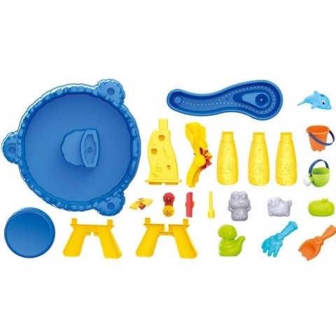 Woopie WOOPIE Stolik Wodny XL z Krzesełkiem 2w1 Piaskownica Delfinek 12el.