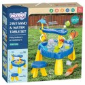 Woopie WOOPIE Stolik Wodny XL z Krzesełkiem 2w1 Piaskownica Delfinek 12el.