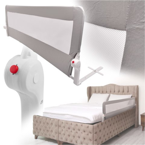 Barierka osłona ochronna do łóżka otwierana 200 cm szara Kik Sp. z o. o. Sp. k.
