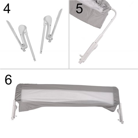 Barierka osłona ochronna do łóżka otwierana 200 cm szara Kik Sp. z o. o. Sp. k.