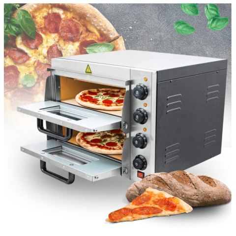 Bituxx Profesjonalny podwójny piec do pizzy chleba wypieków 3000W