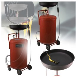 Bituxx Zlewarka Wózek do Oleju 80L Czerwona Sprężone Powietrze Lejek