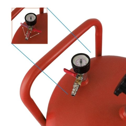 Bituxx Zlewarka Wózek do Oleju 80L Czerwona Sprężone Powietrze Lejek