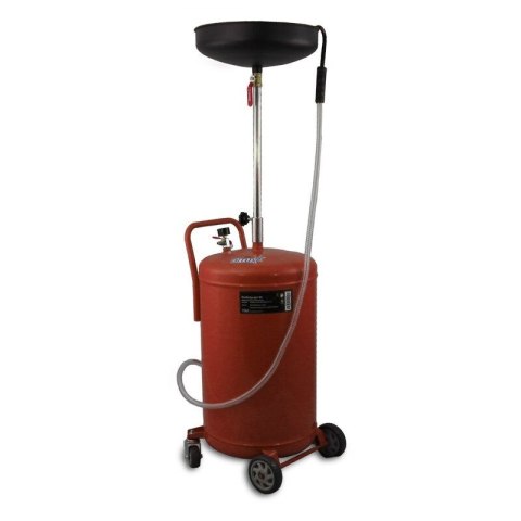 Bituxx Zlewarka Wózek do Oleju 80L Czerwona Sprężone Powietrze Lejek